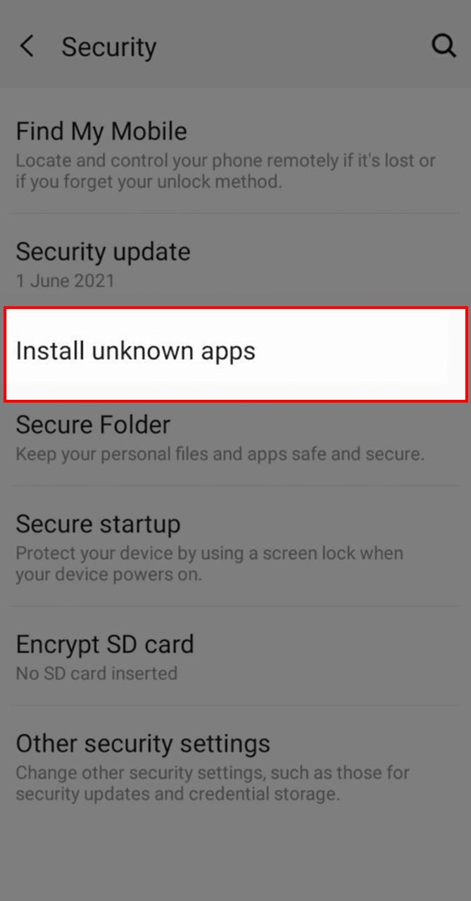 Allow your smartphone to install files from internet to download Mostbet.