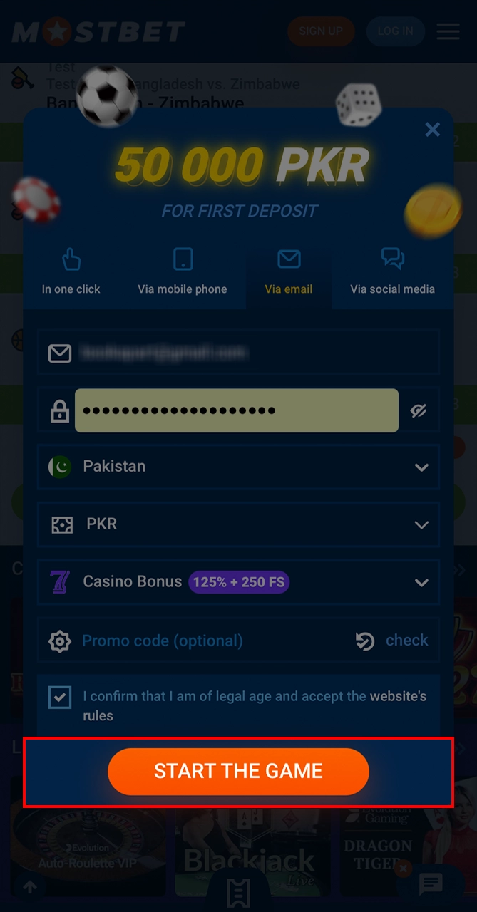 Complete your registration and start winning with Mostbet.
