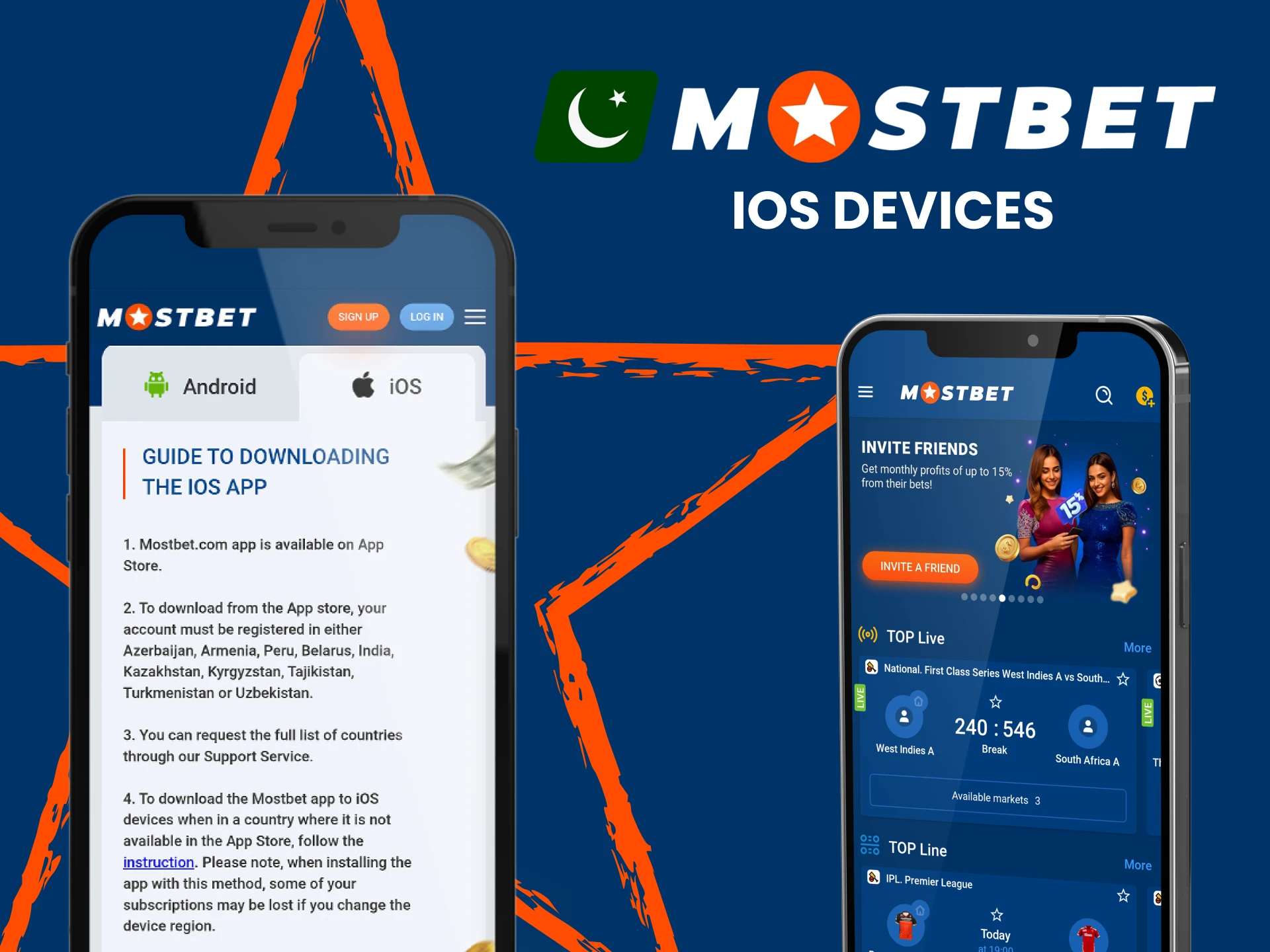Download the Mostbet app on your iOS device.