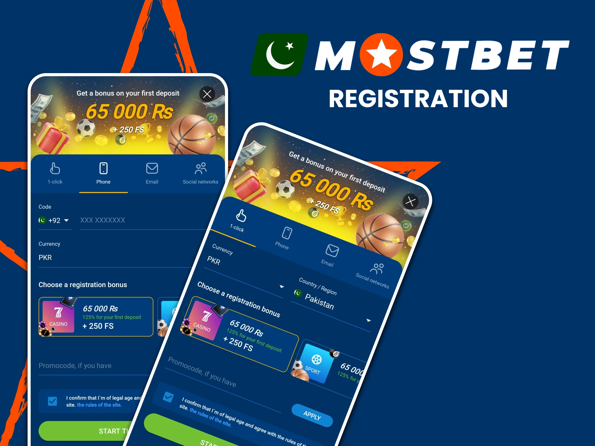 Register through the Mostbet application.