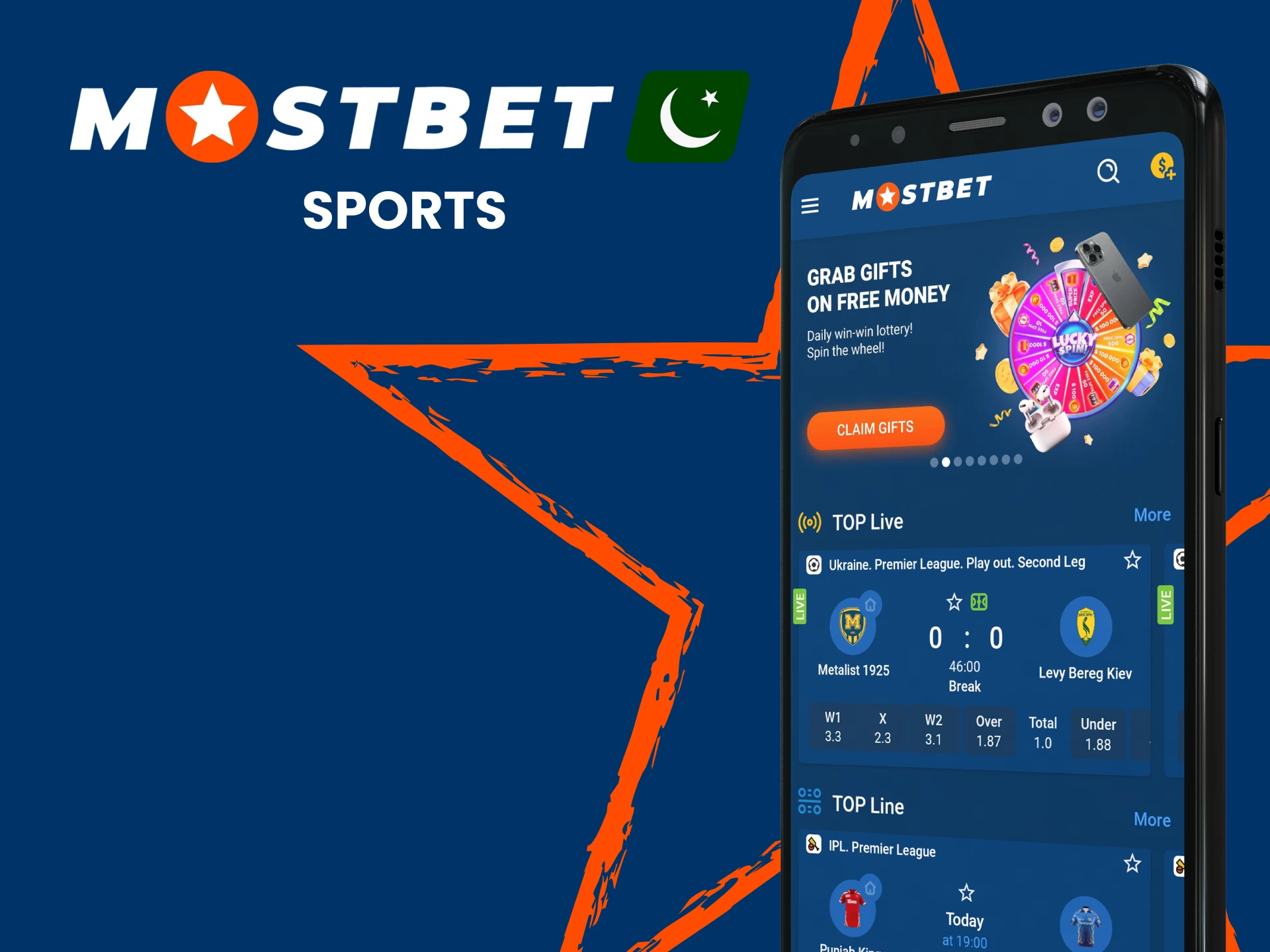 Visit the sports section in the Mostbet application.