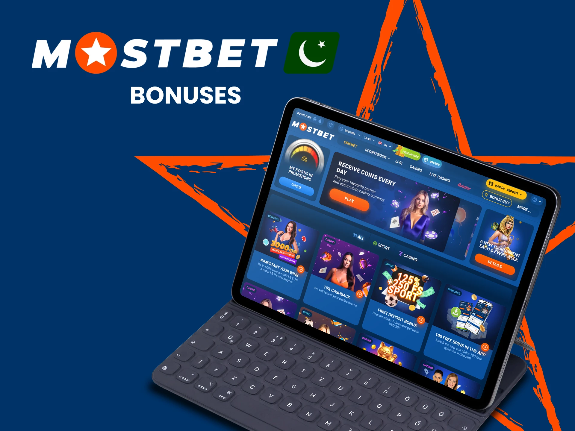Get bonuses from Mostbet.