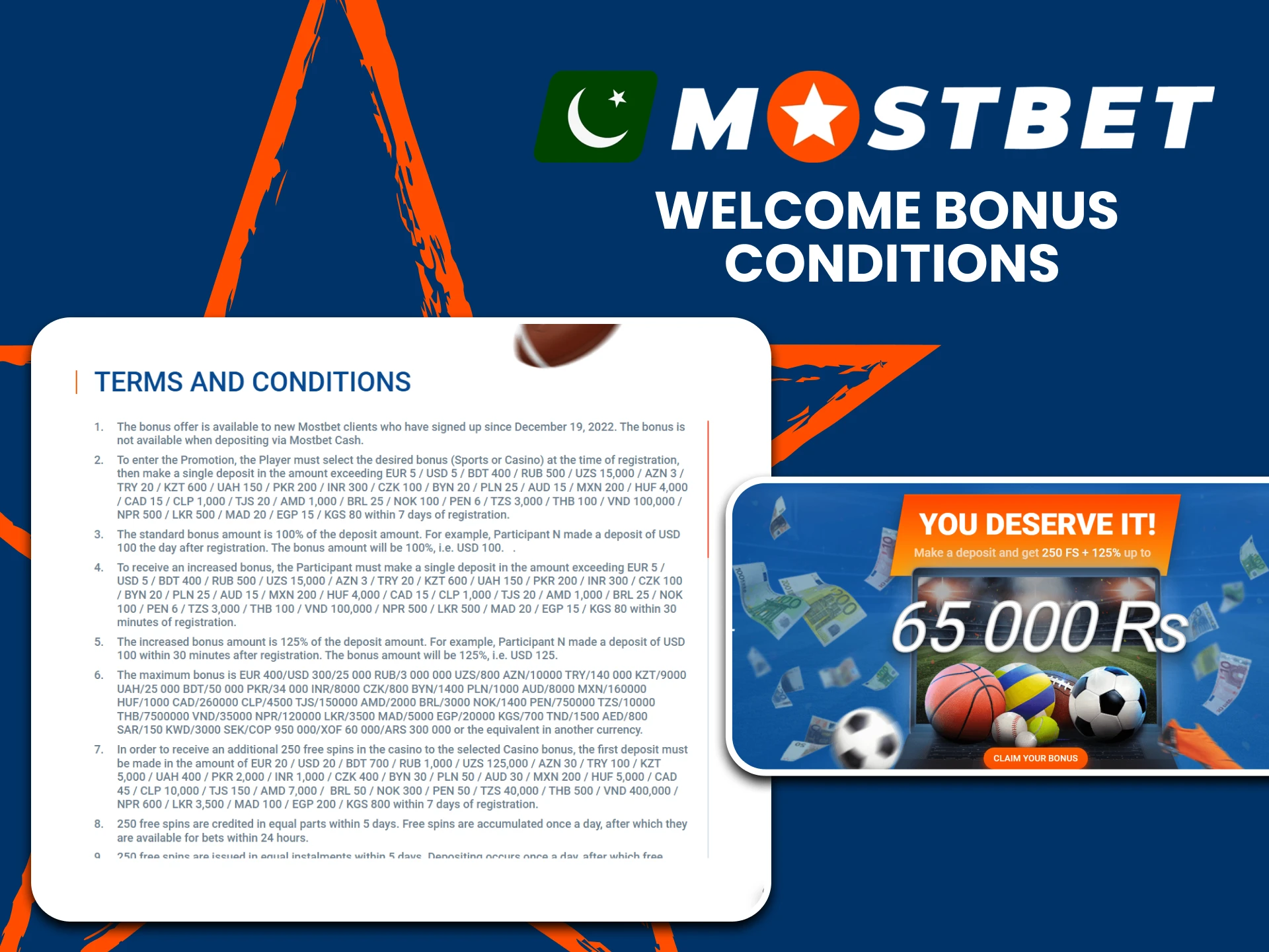 Study the terms of using bonuses on Mostbet.