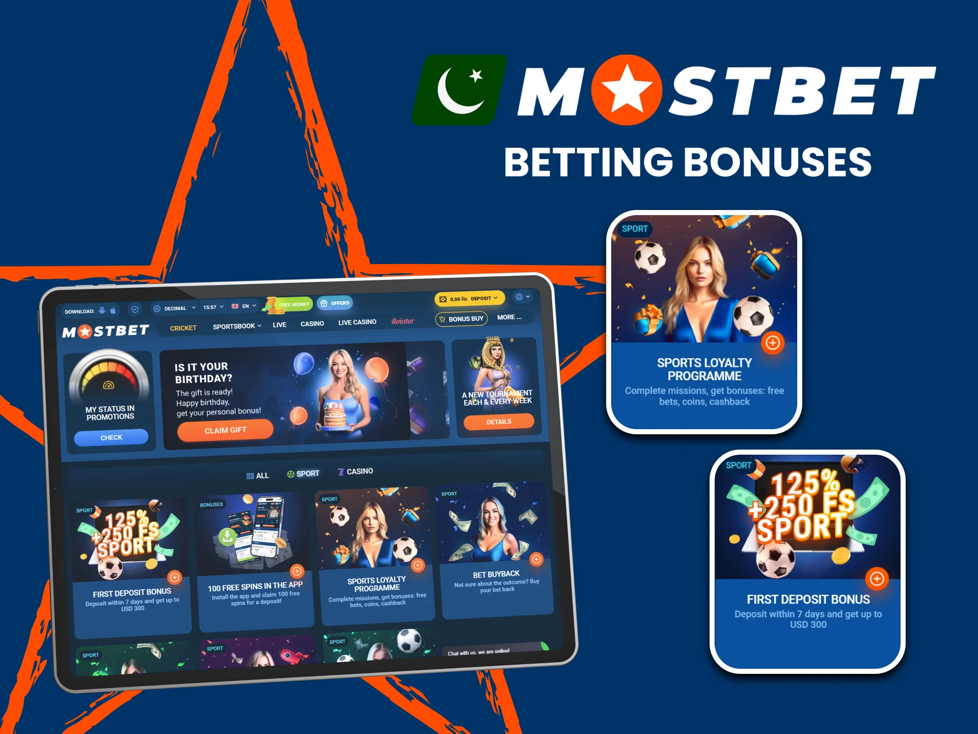 Mostbet gives bonuses for betting on cricket.