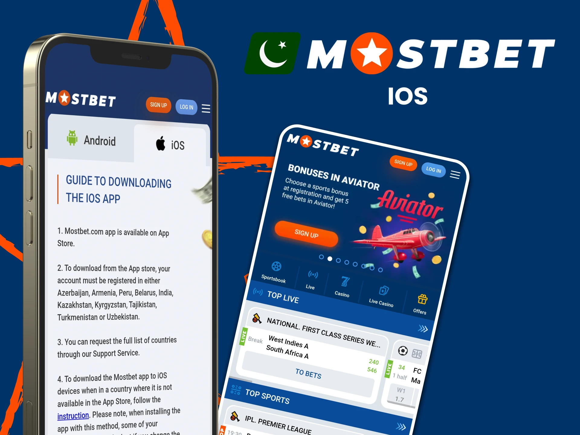 Download Mostbet app for iOS.