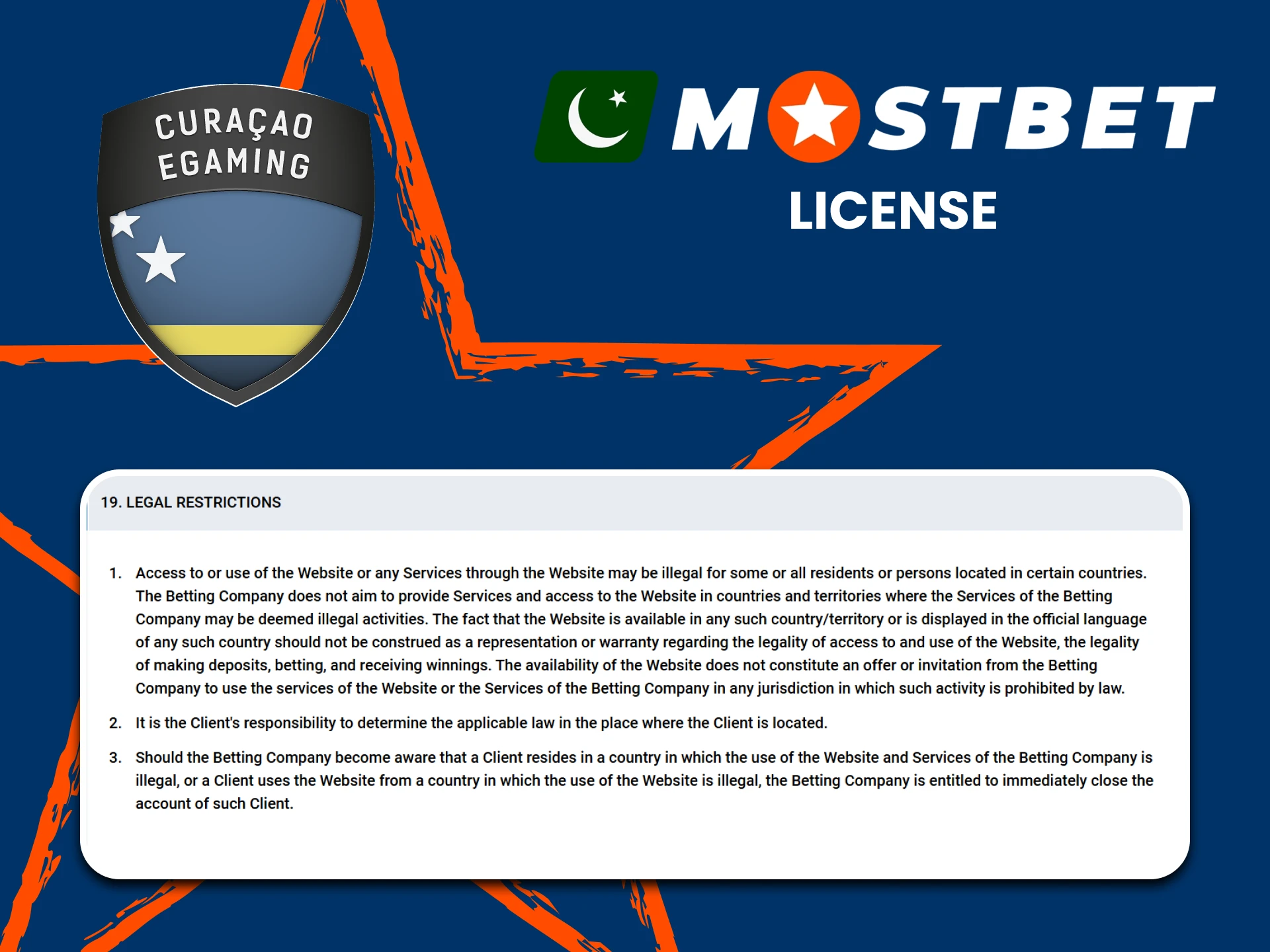 The Mostbet website has a special license.
