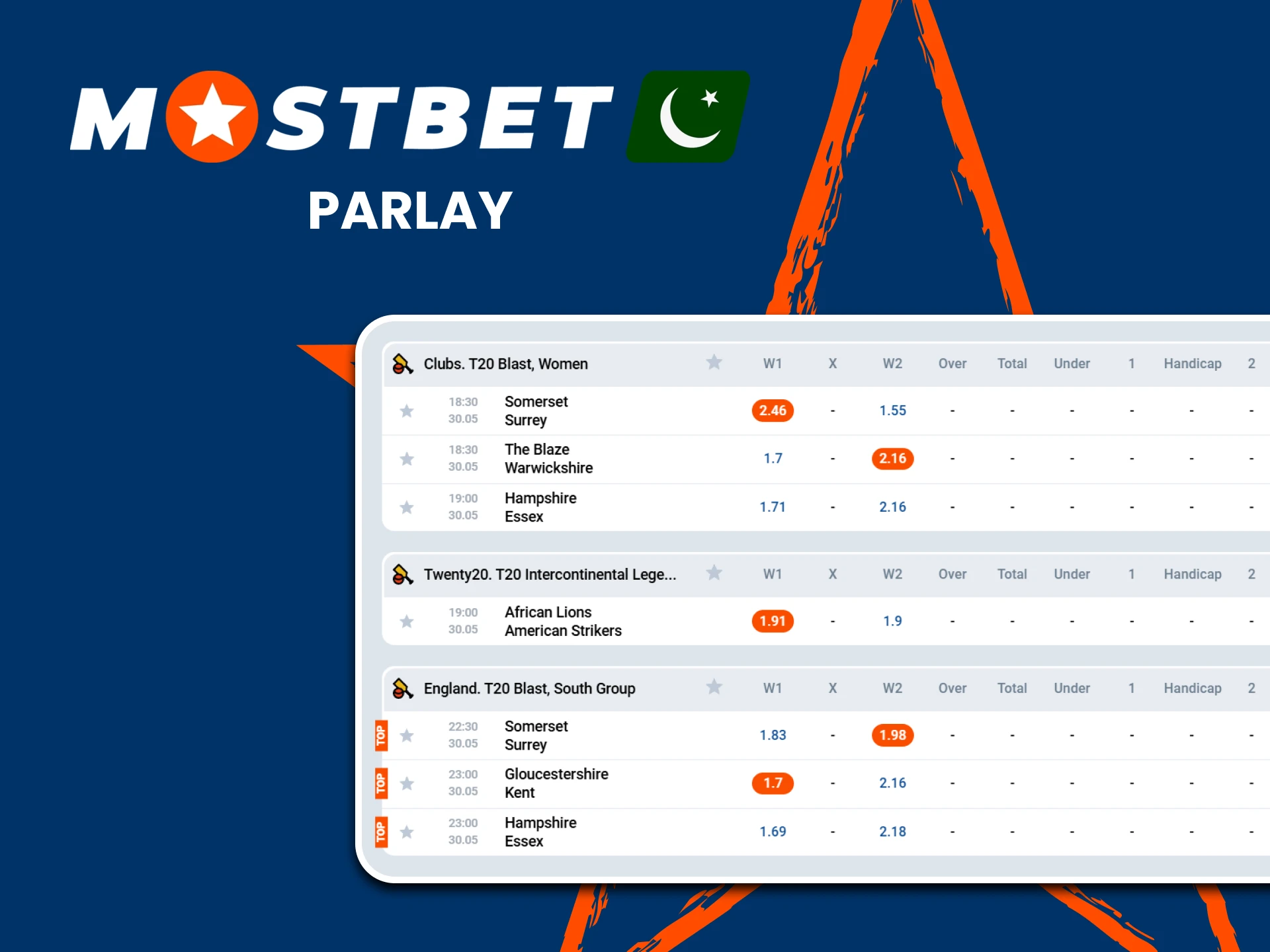 Combine multiple bets at once on Mostbet.