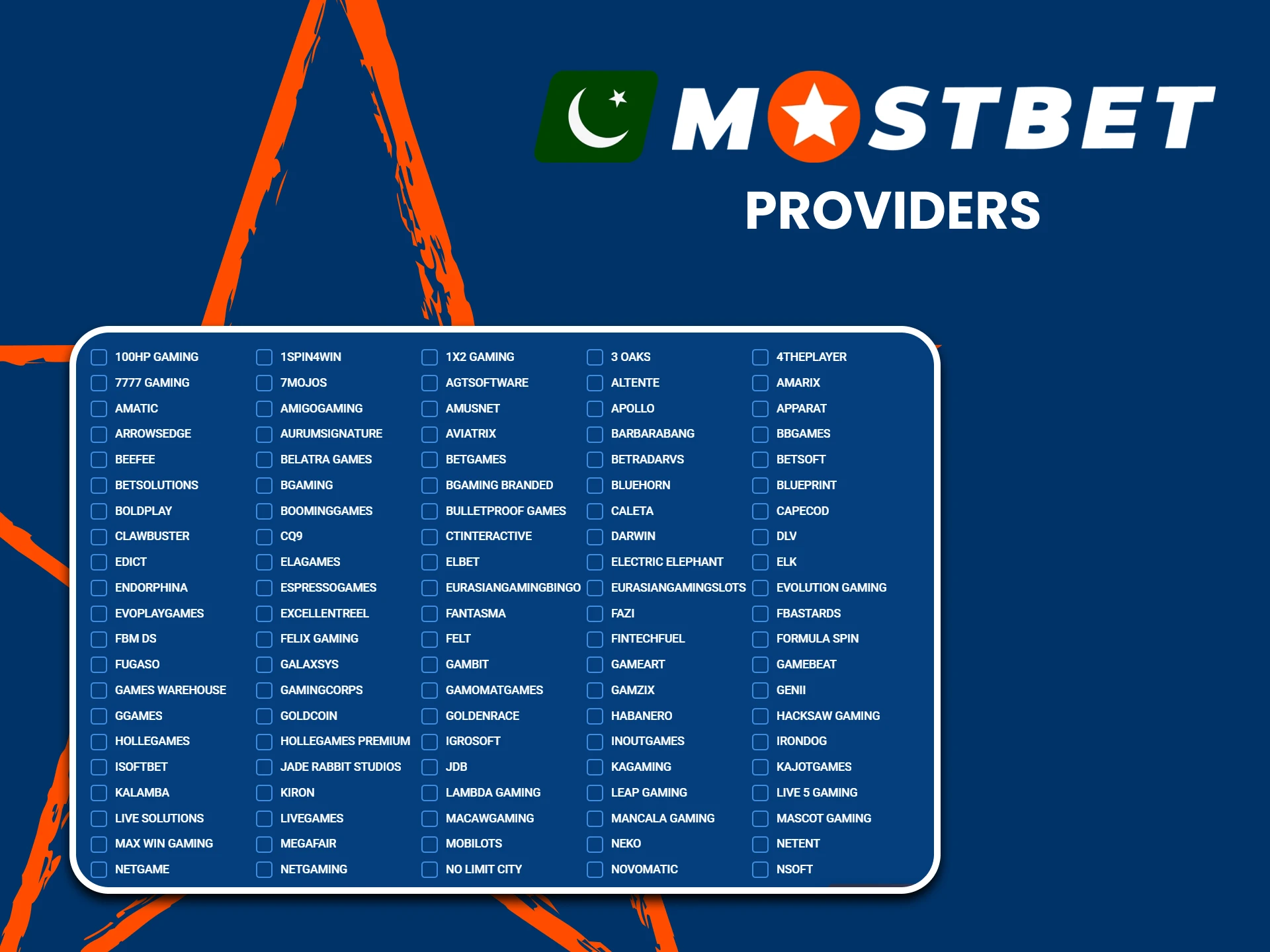 On Mostbet you will find many providers.