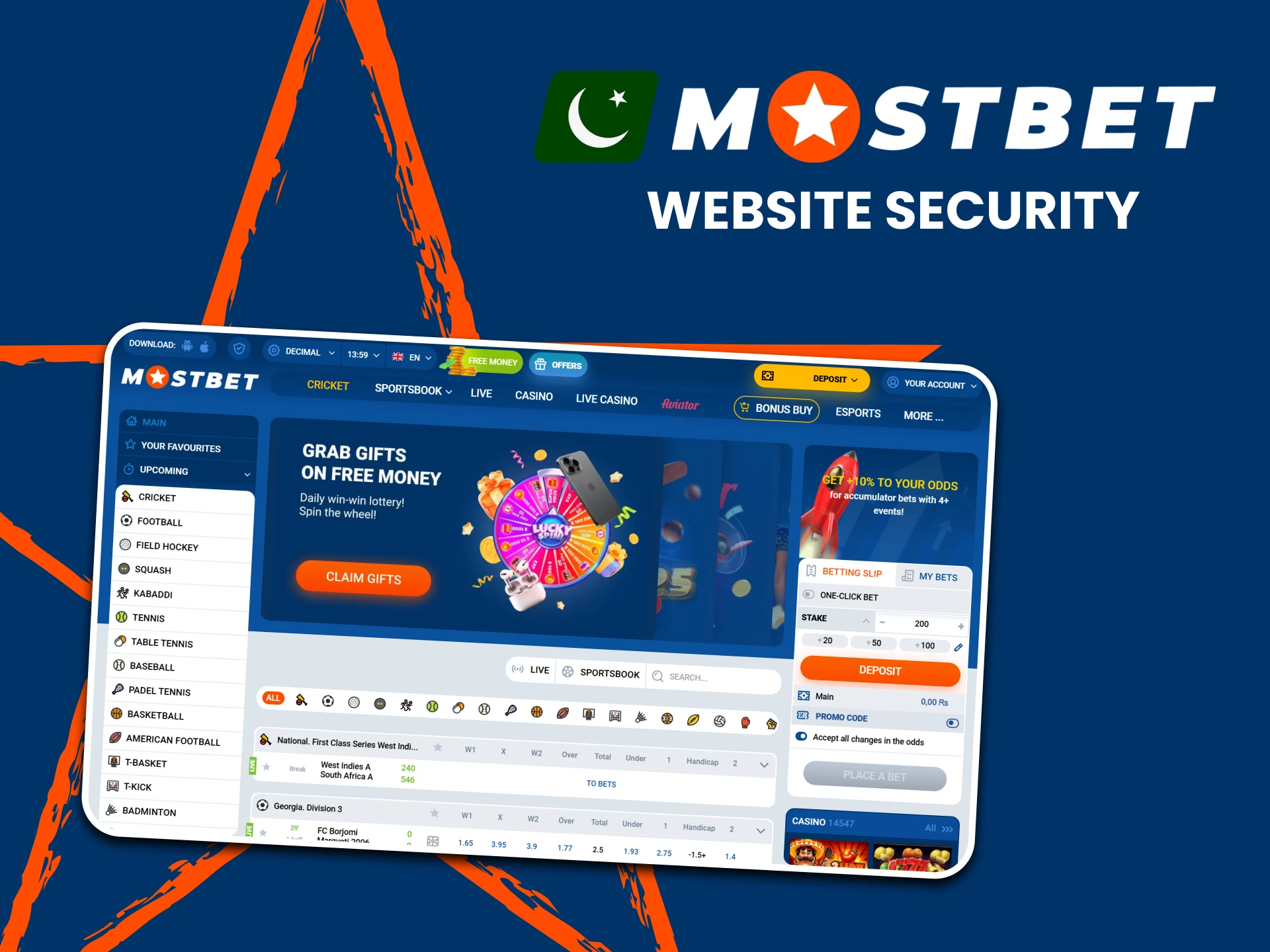 Mostbet website has the best protection.