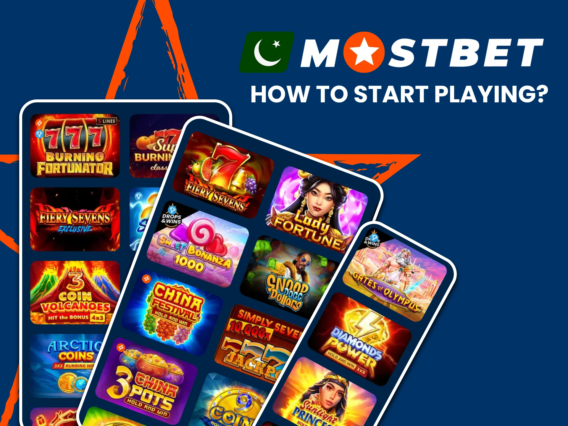 Go to the casino section to start playing slots from Mostbet.