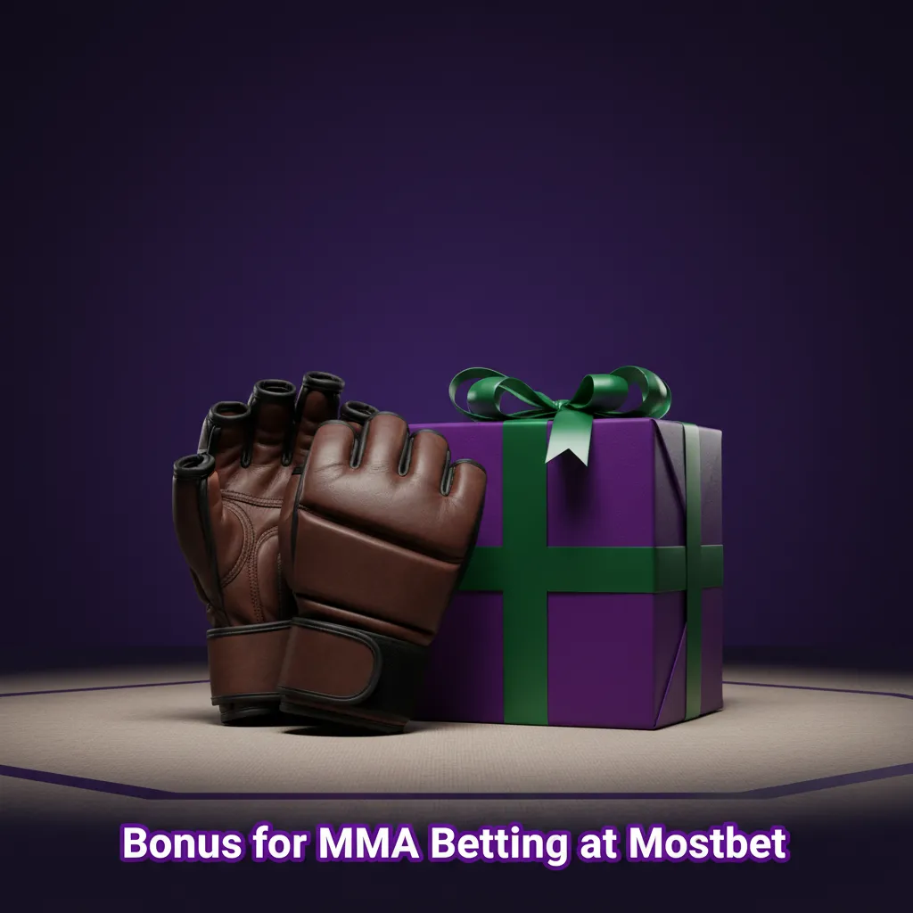 Mostbet MMA betting welcome bonus banner: 100% matched deposit for new users; terms and wagering apply.
