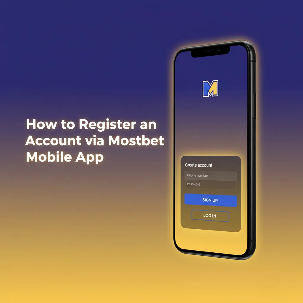 Mostbet app registration steps shown on phone: Sign Up, phone/email, PKR, password, promo code, bonus, SMS/email verify.