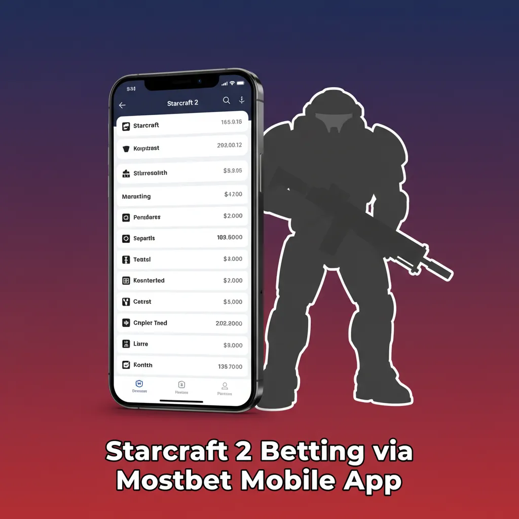 Mostbet mobile app showing StarCraft II live betting in PKR, with match odds and markets.