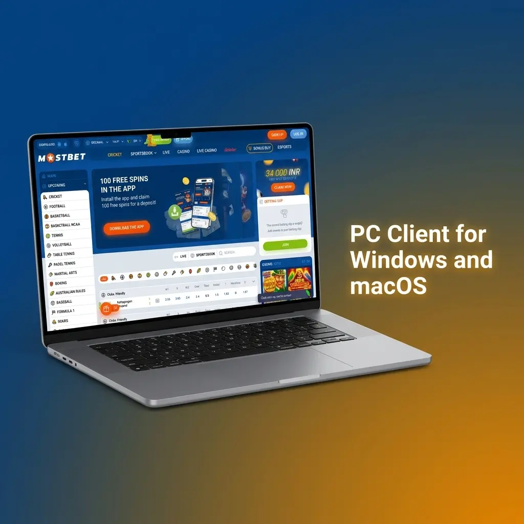 Mostbet desktop website interface on Windows and macOS browsers including Chrome Firefox Edge and Safari