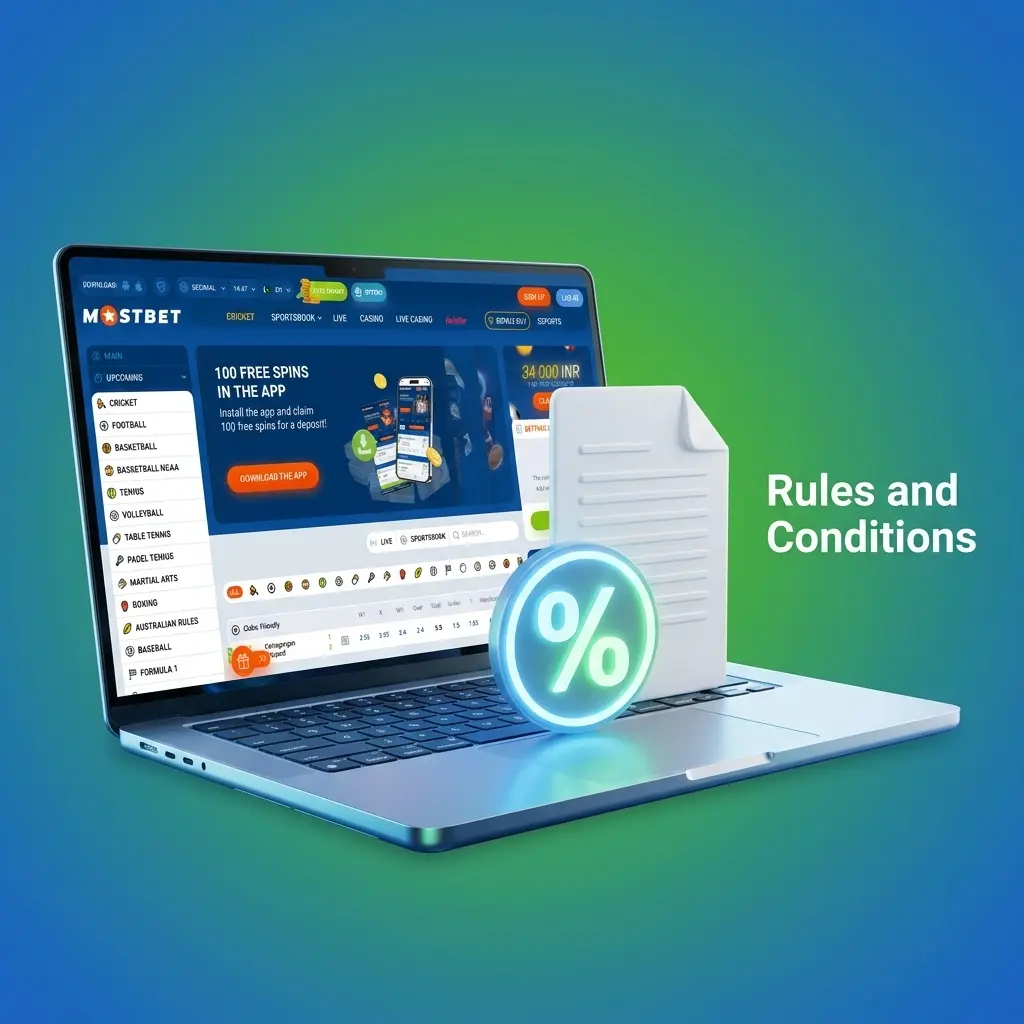 Mostbet rules and conditions covering age requirement, account policy, bonus terms, and withdrawal verification
